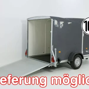 Debon Kofferanhänger Cargo 1300 Vollpoly 150x290cm H:160cm|Tür|grau-Neu