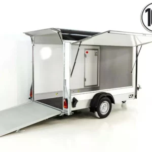 Debon Kofferanhänger C300 Sandwich 148x295cm H:190cm 1,3t|Alu|Polybug|Tür|Klappe|schwarz-Neu