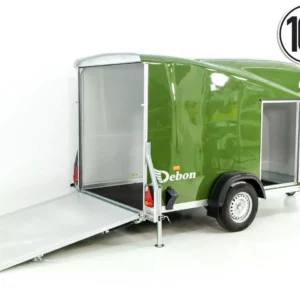 Debon Kofferanhänger Cargo 1300 Vollpoly 150x290cm H:160cm|Tür|olivgrün-Neu