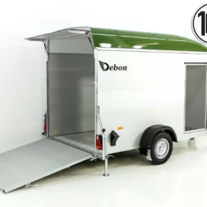 Debon Kofferanhänger C400 164x315cm H:200cm 1,3t|Alu, Polybug|Tür|olivgrün-Neu