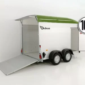 Debon Kofferanhänger C500 164x300cm H:200cm 2,0t|Alu|Polybug|Tür|olivgrün-Neu