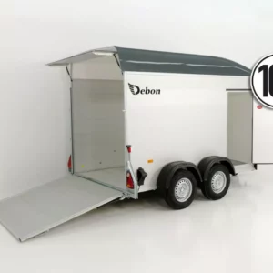 Debon Kofferanhänger C500 164x300cm H:200cm 2,0t|Alu|Polybug|Tür|grau-Neu