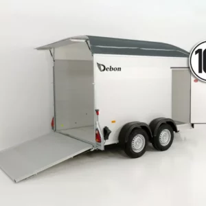 Debon Kofferanhänger C500 164x300cm H:200cm 2,6t|Alu|Polybug|Tür|grau-Neu