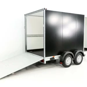 Vezeko Kofferanhänger 184x355cm Höhe:205cm 2,7t|Tür|Rampe|schwarz-Neu