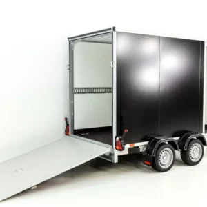Vezeko Kofferanhänger 184x405cm Höhe:205cm 2,7t|Rampe|Tür|schwarz-Neu
