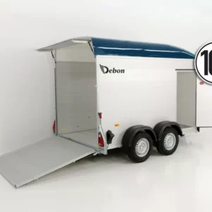 Debon Kofferanhänger C500 164x300cm H:200cm 2,6t|Alu|Polybug|Tür|blau-Neu