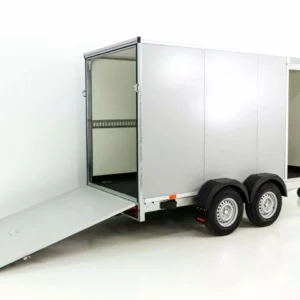 Vezeko Kofferanhänger 152x355cm Höhe:193cm 2,7t|Tür|Rampe|silber-Neu